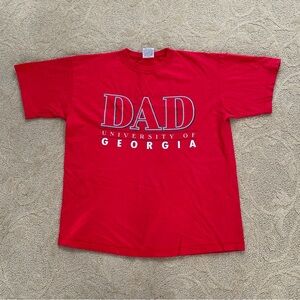 Vintage University of Georgia Dad T-Shirt Red Men’s Large UGA Bulldogs USA
